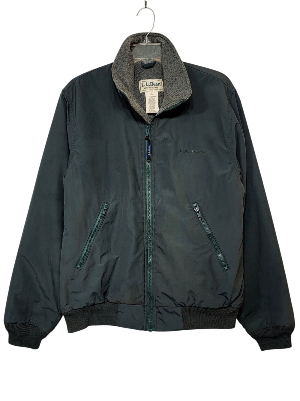 L.L.Bean Vintage 90s Warm-Up Jacket Men’s S Fleece Lined Green Bomber